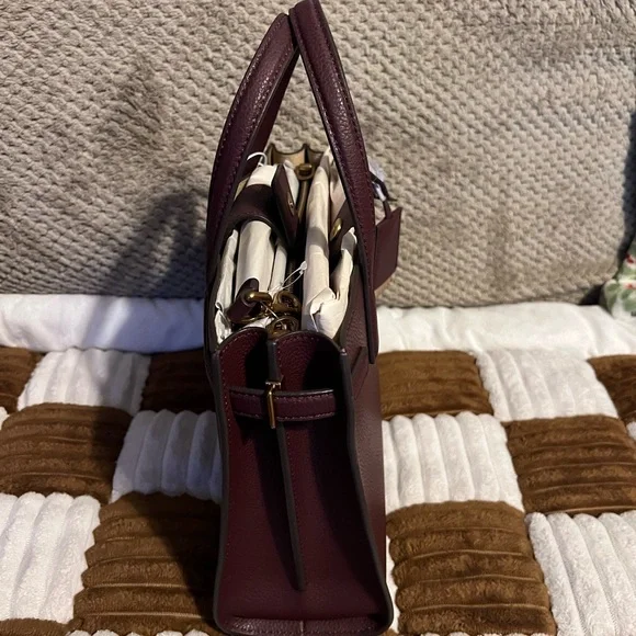 Tory Burch Walker Small Satchel in Dark Rhubarb NWTS! - Picture 3 of 9